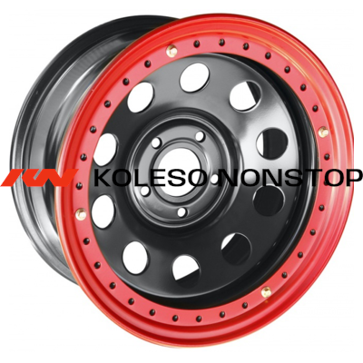 Off-Road Wheels 8x16/5x150 ET-14 D113 Тойота Ленд Крузер 100 черный с бедлоком (красный)