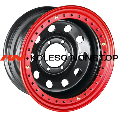 Off-Road Wheels 8x16/6x139,7 ET-19 D110 Тойота Ниссан черный с бедлоком (красный)